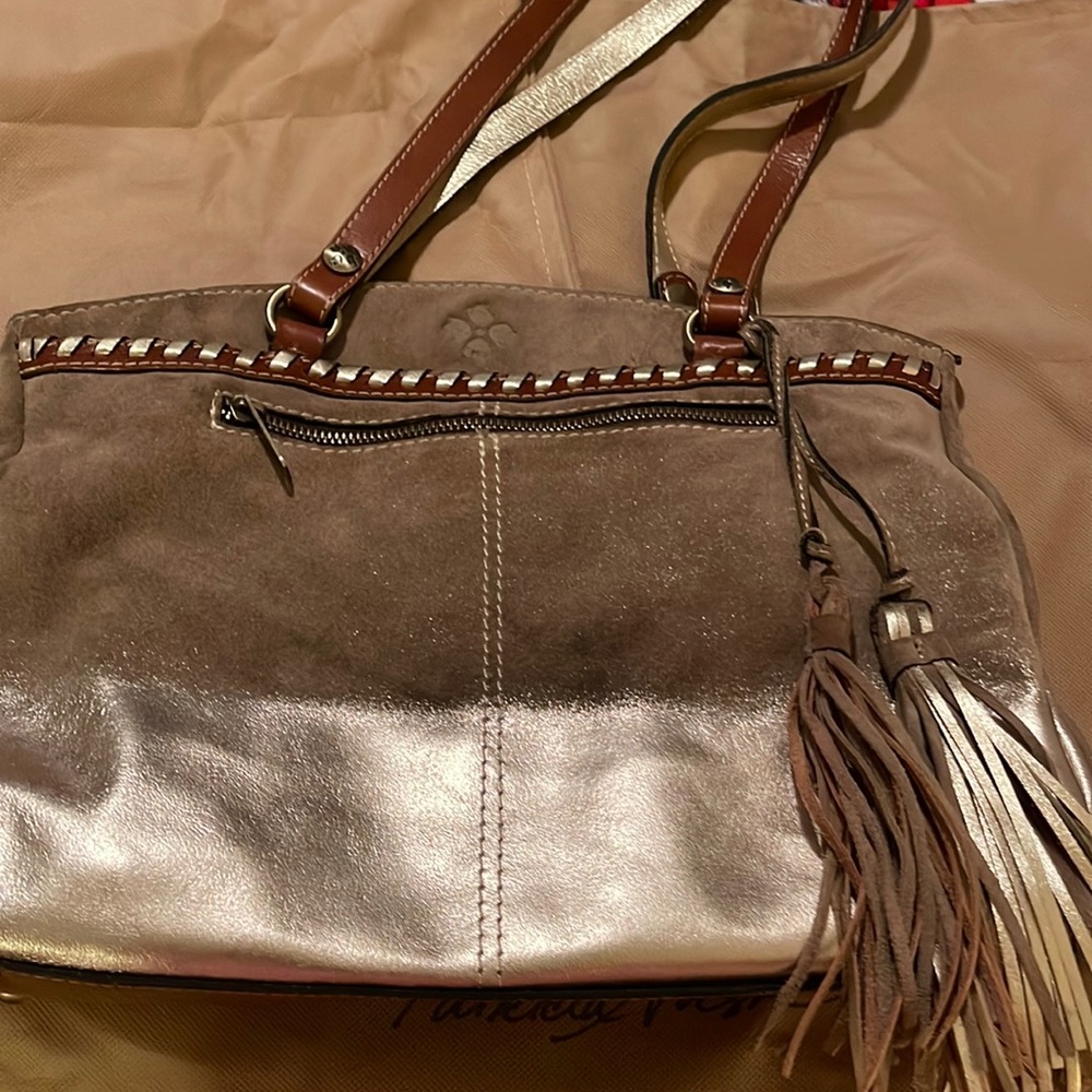 Patricia Nash Gold and Brownish Green Shoulder Bag